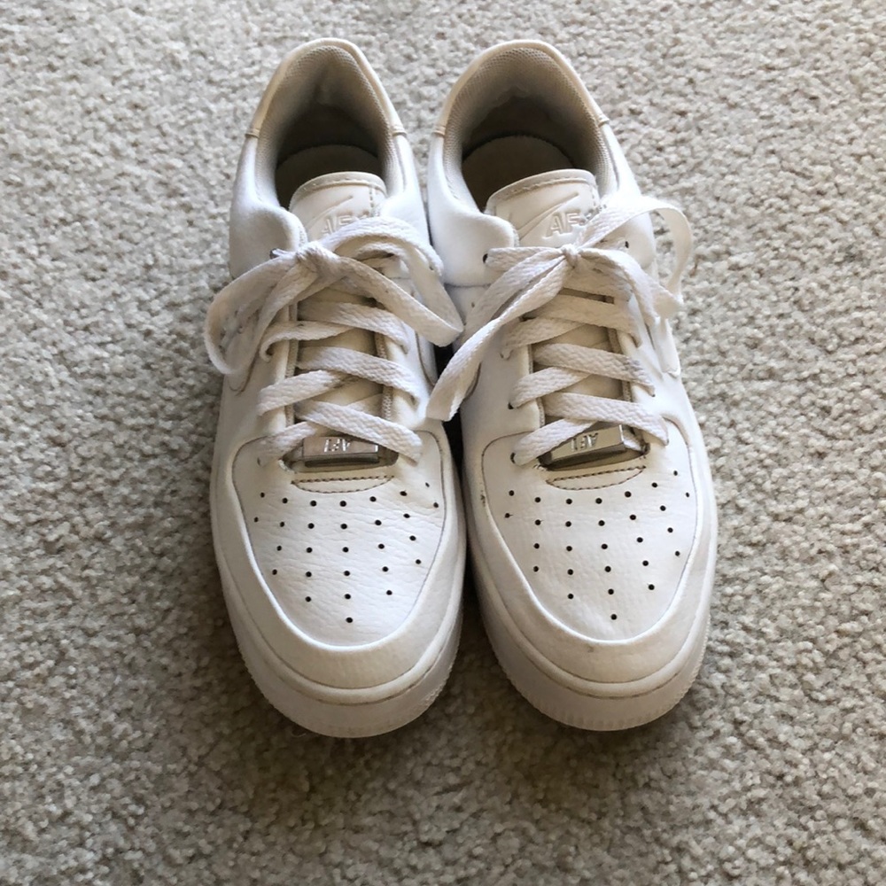 White platform air force 1’s!